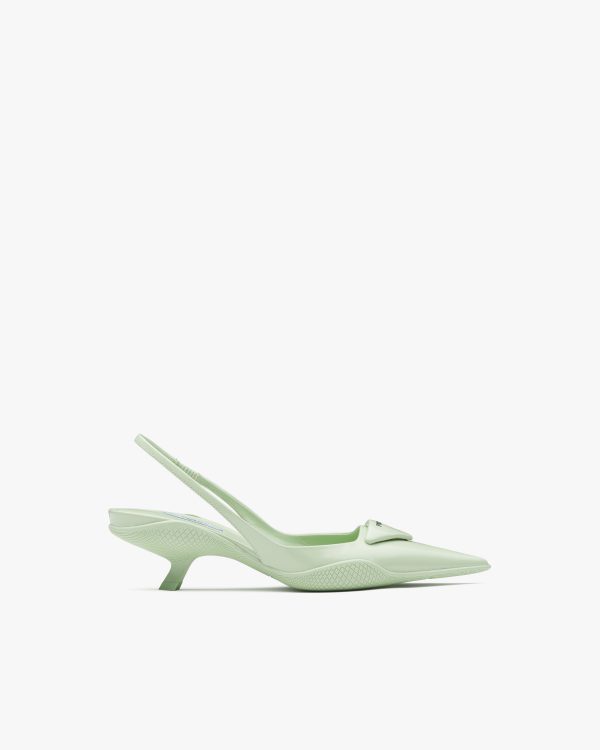 Aqua Brushed leather slingback pumps - Image 2