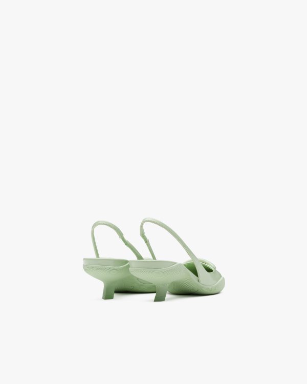 Aqua Brushed leather slingback pumps - Image 3