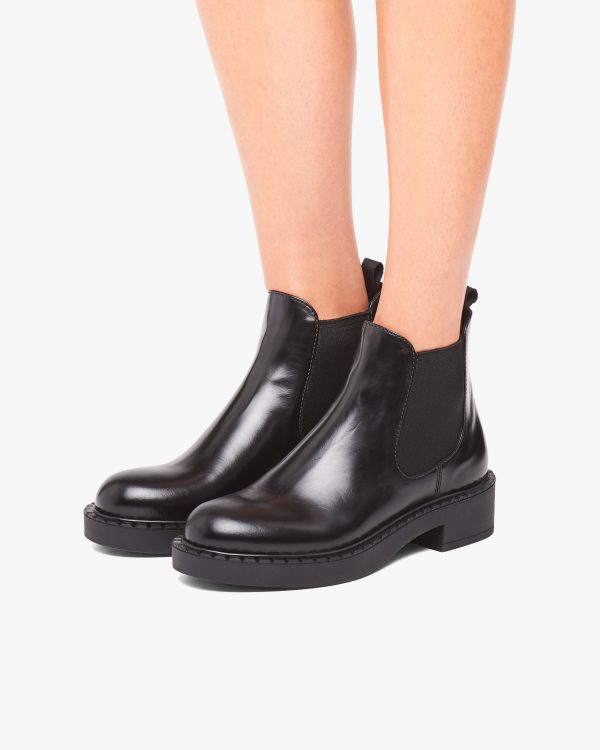 Black Brushed calf leather booties - Image 5