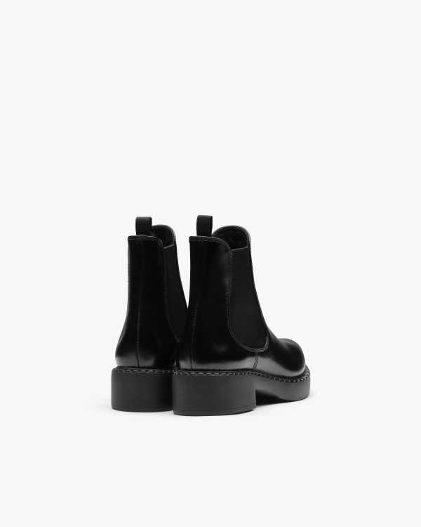 Black Brushed leather ankle boots - Image 3