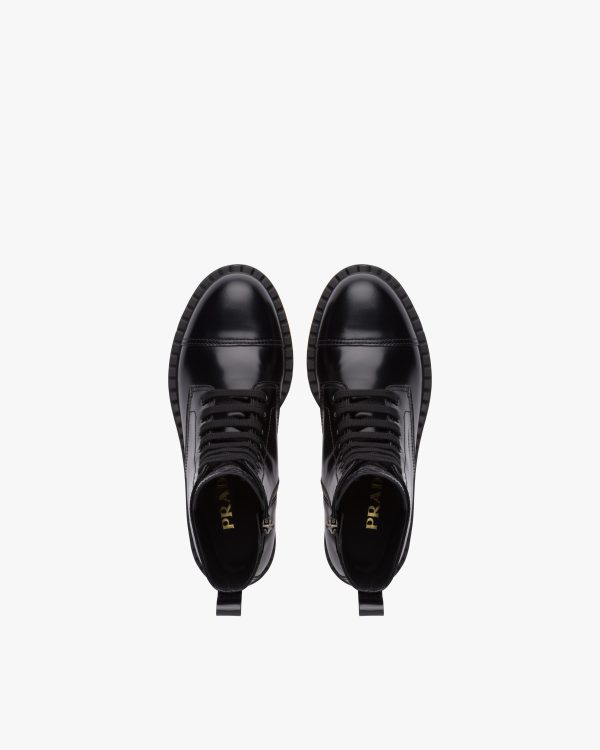Black Brushed leather laced booties - Image 4