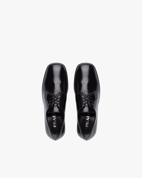 Black Brushed leather laced derby shoes - Image 4