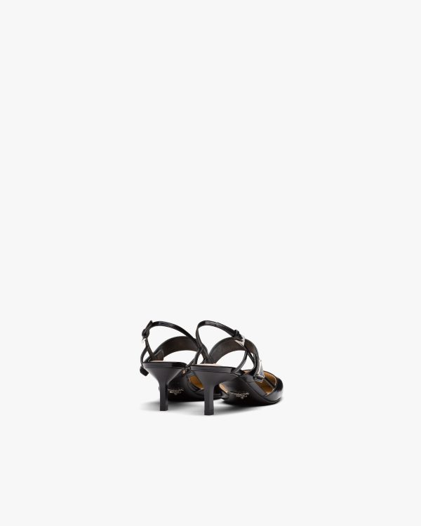 Black Brushed leather slingbacks - Image 3