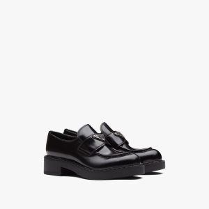 Black Chocolate brushed leather loafers