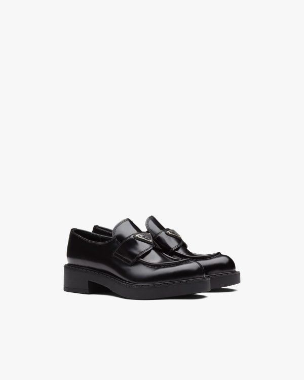 Black Chocolate brushed leather loafers