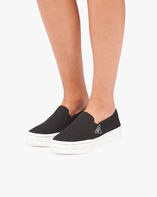 Black Cotton gabardine Wheel slip-ons - Image 5
