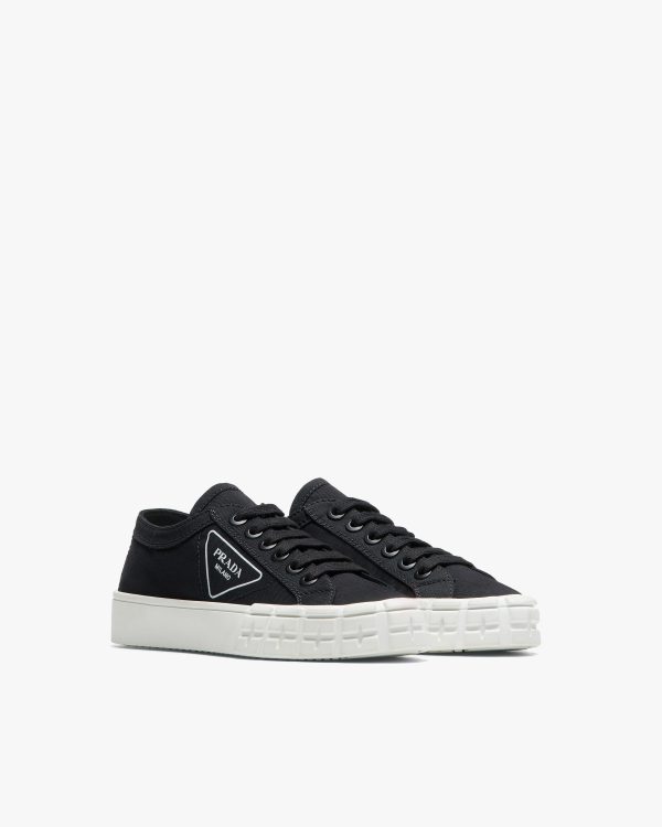 Black Gabardine fabric sneakers