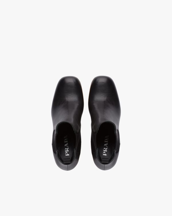 Black Leather platform booties - Image 4