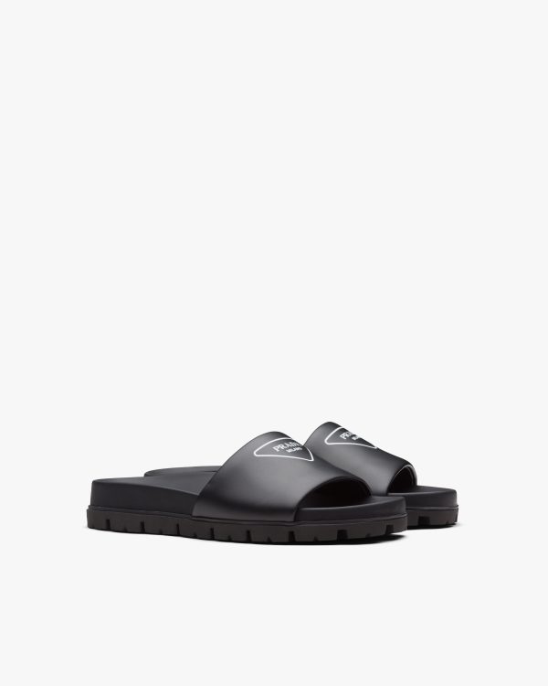 Black Leather slides