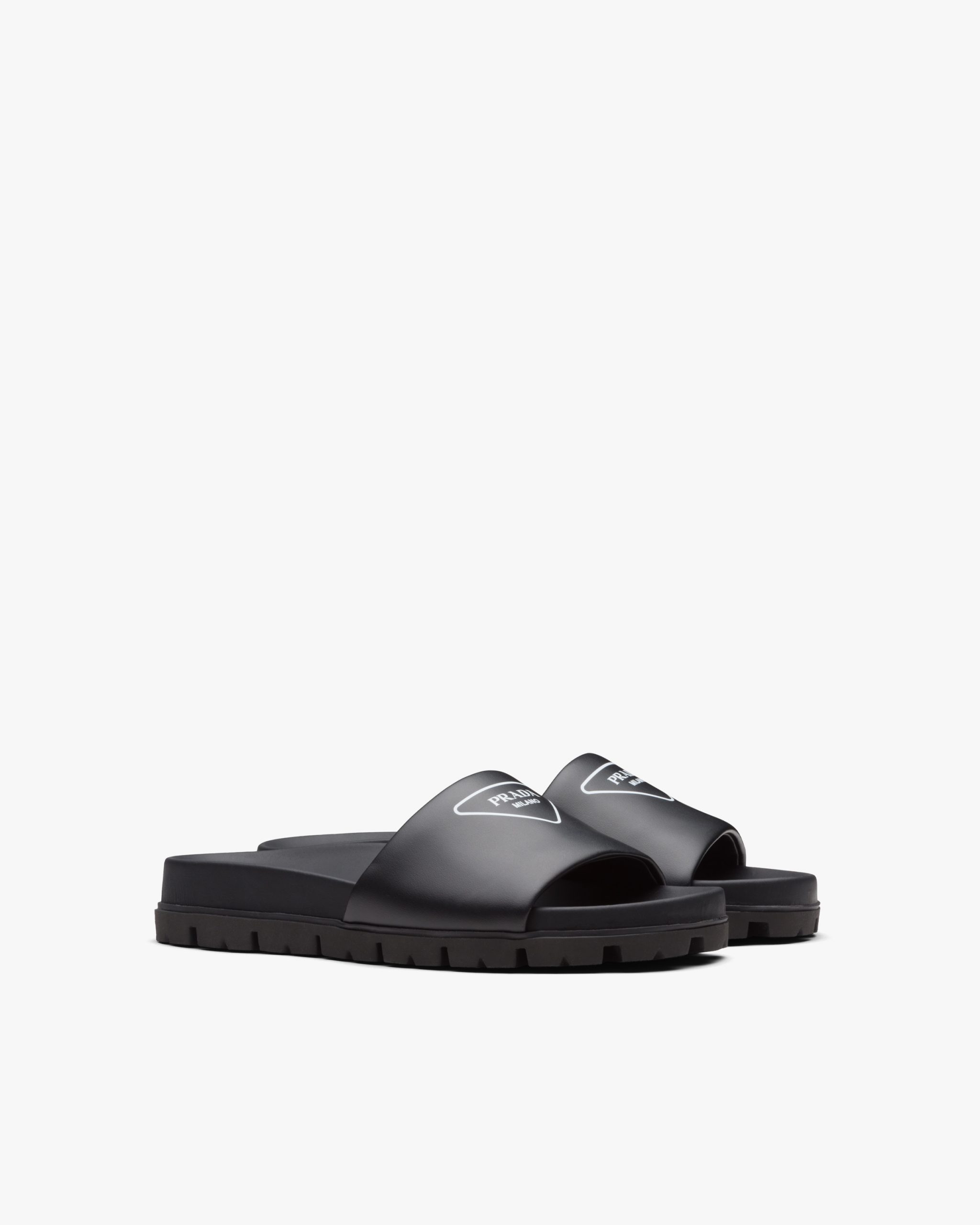 Black Leather slides - Fake Prada Store