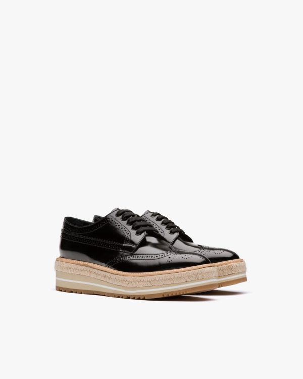 Black Microsole brushed leather shoes