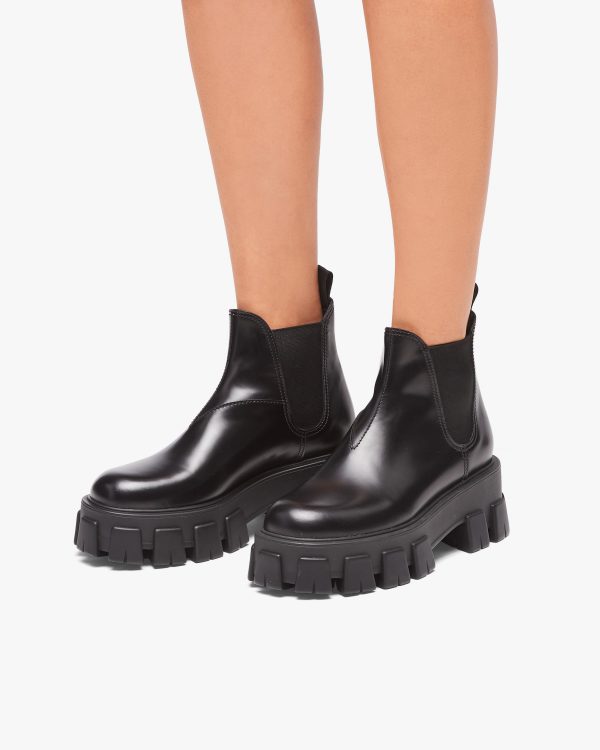 Black Monolith brushed leather Chelsea boots - Image 5