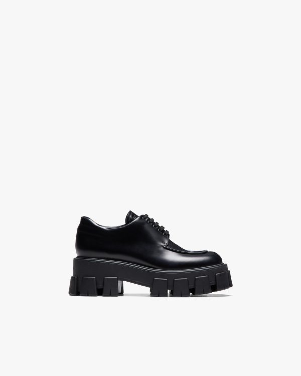 Black Monolith brushed leather lace-up shoes - Image 2