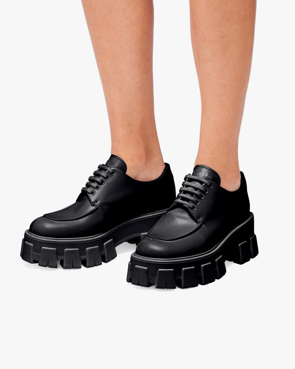Black Monolith brushed leather lace-up shoes - Image 5