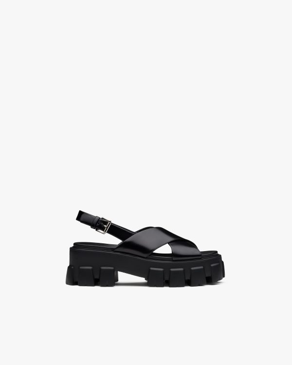 Black Monolith brushed leather sandals - Image 2