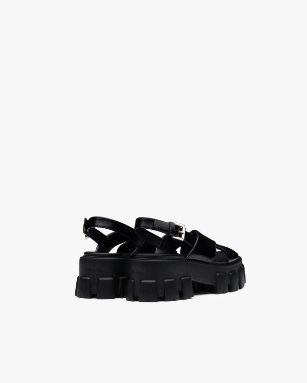 Black Monolith brushed leather sandals - Image 3