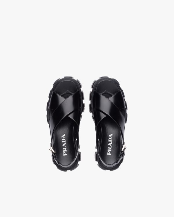 Black Monolith brushed leather sandals - Image 4