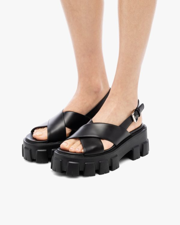 Black Monolith brushed leather sandals - Image 5
