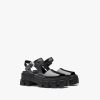 Black Monolith brushed leather sandals