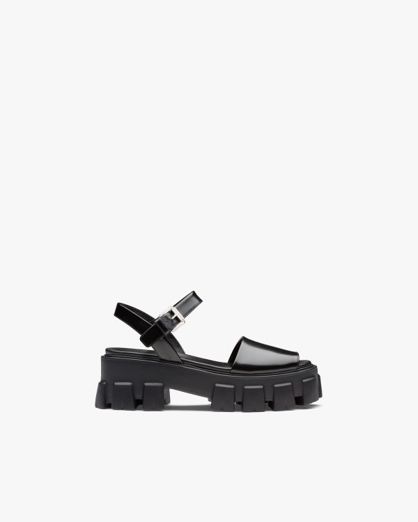 Black Monolith brushed leather sandals - Image 2