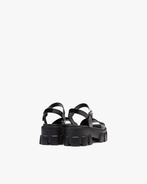 Black Monolith brushed leather sandals - Image 3