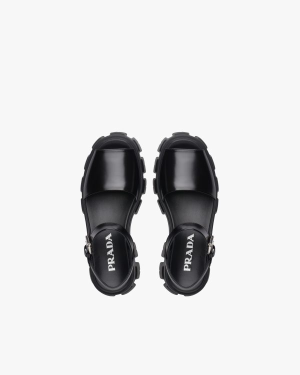 Black Monolith brushed leather sandals - Image 4