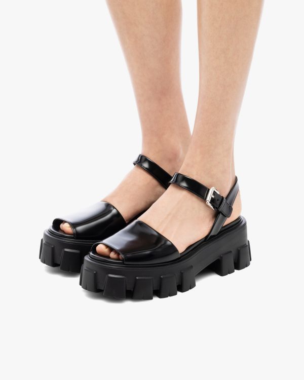 Black Monolith brushed leather sandals - Image 5