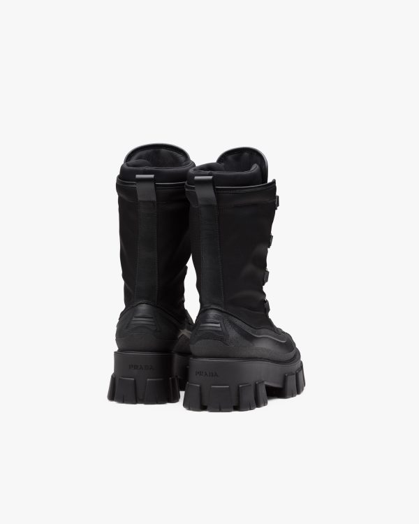 Black Monolith leather and nylon boots - Image 3