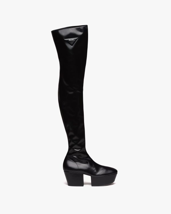 Black Nappa Tech over-the-knee platform boots - Image 2