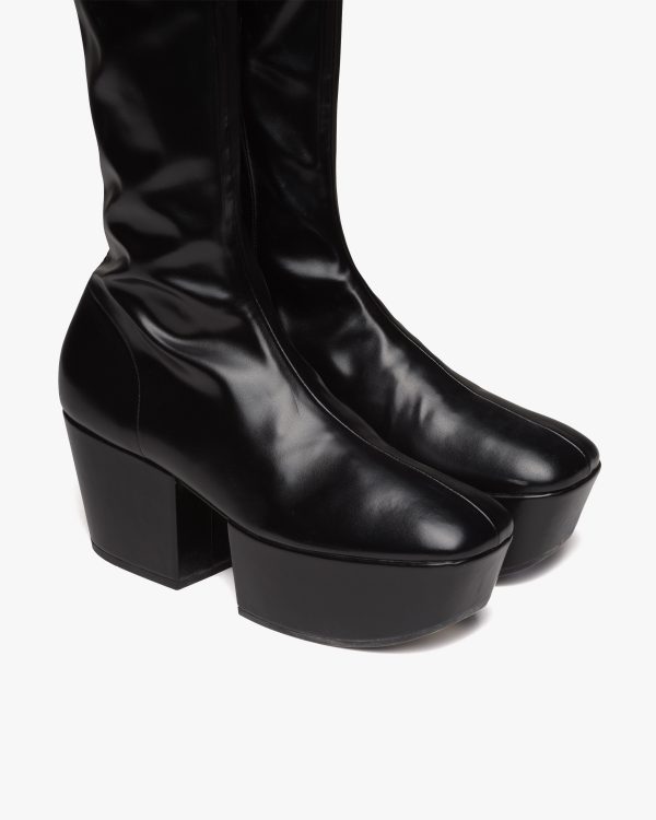 Black Nappa Tech over-the-knee platform boots - Image 4
