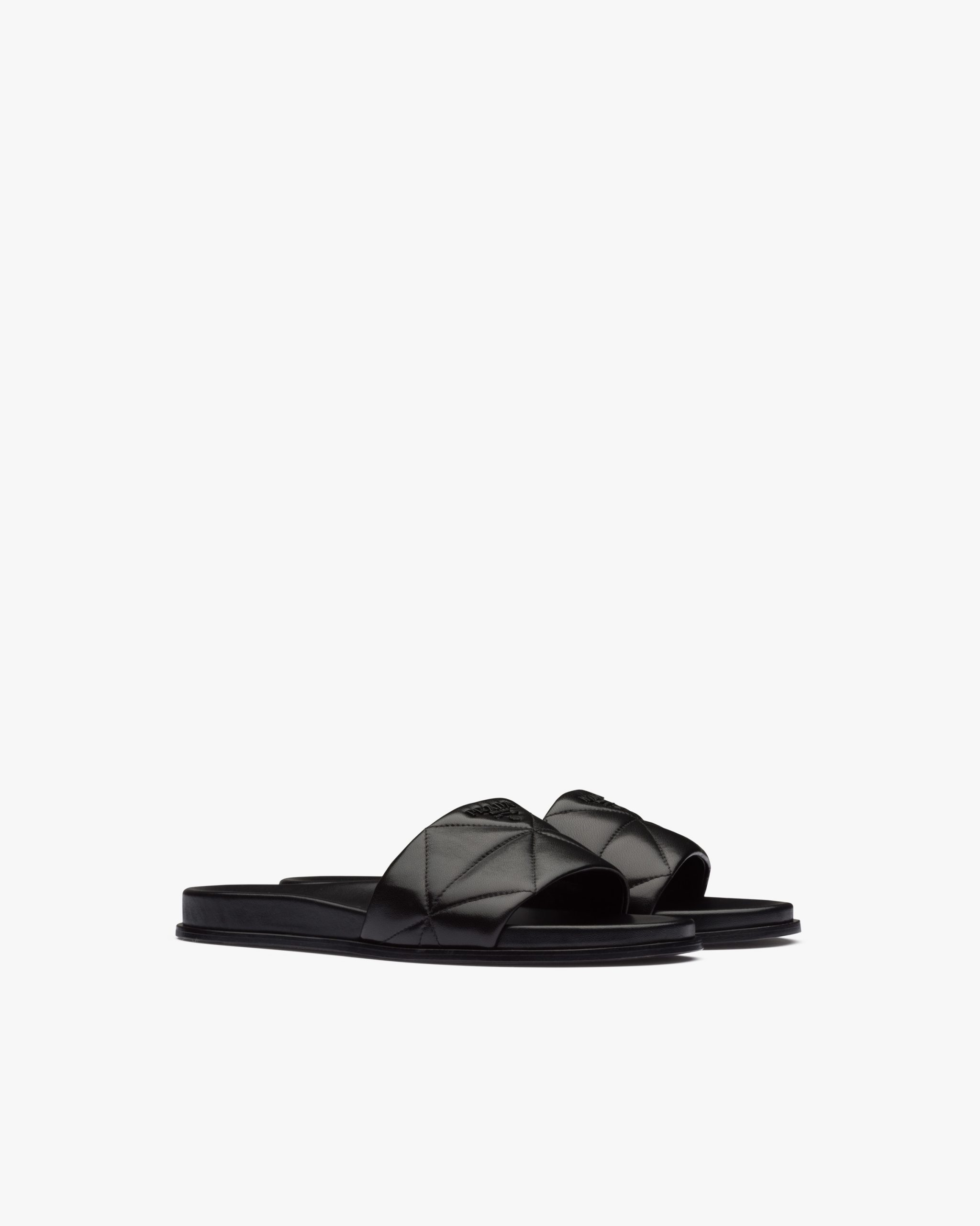 Black Nappa leather slides - Fake Prada Store