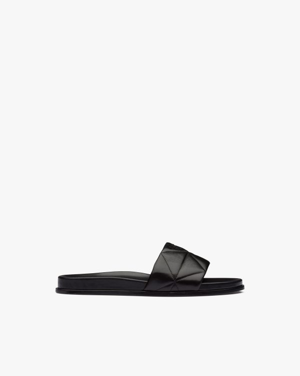 Black Nappa leather slides - Image 2