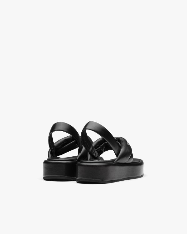 Black Nappa leather thong flatform sandals - Image 3