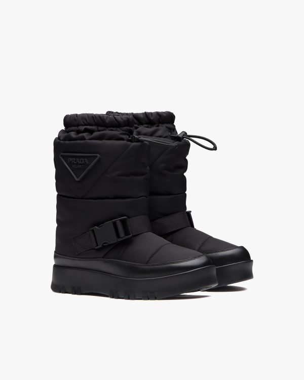 Black Nylon gabardine booties