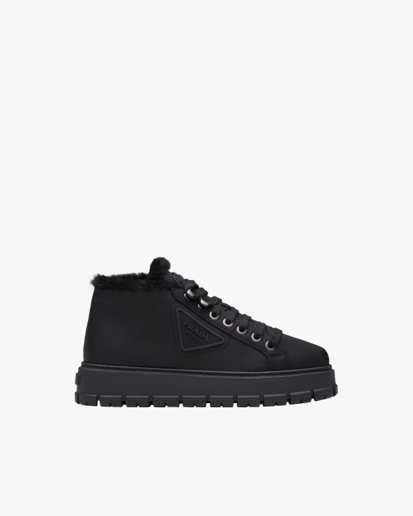 Black Nylon lace-up booties - Image 2