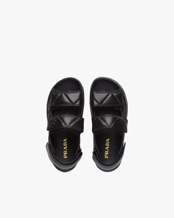 Black Padded nappa leather sandals - Image 4