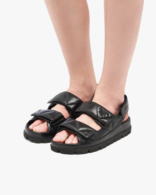Black Padded nappa leather sandals - Image 5