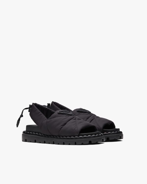 Black Padded nylon sandals