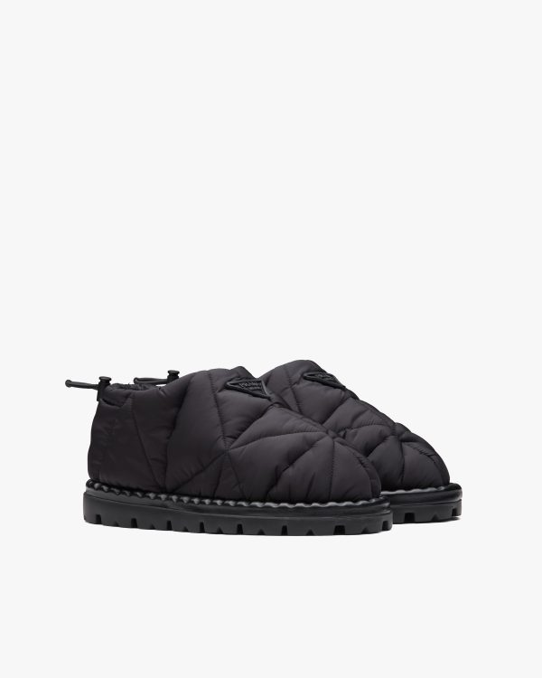 Black Padded nylon slip-on shoes