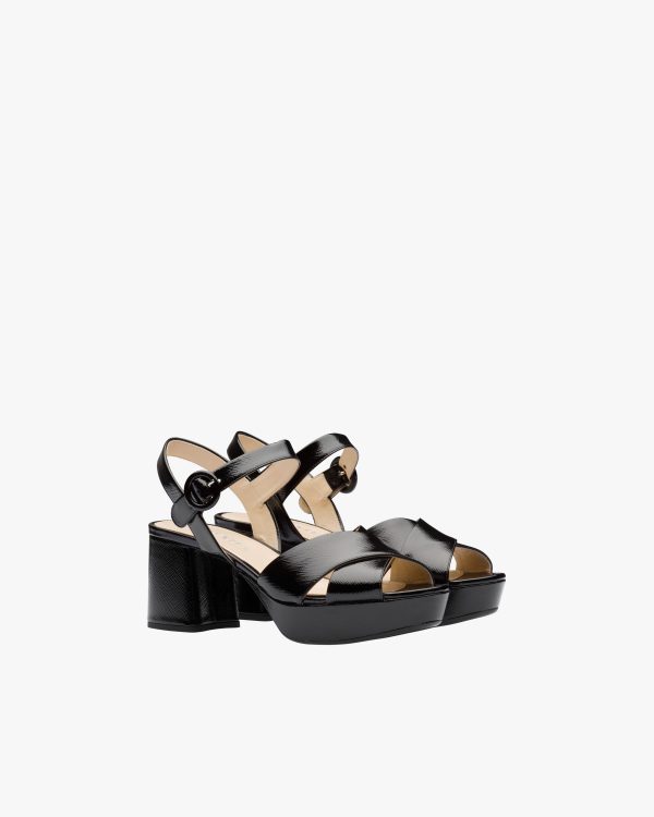 Black Patent leather sandals