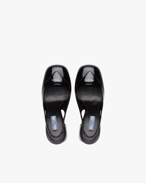 Black Patent leather sling-back pumps - Image 4