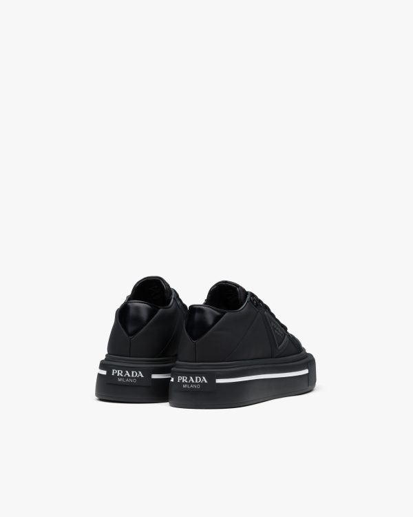 Black Prada Macro Re-Nylon and brushed leather sneakers - Image 3