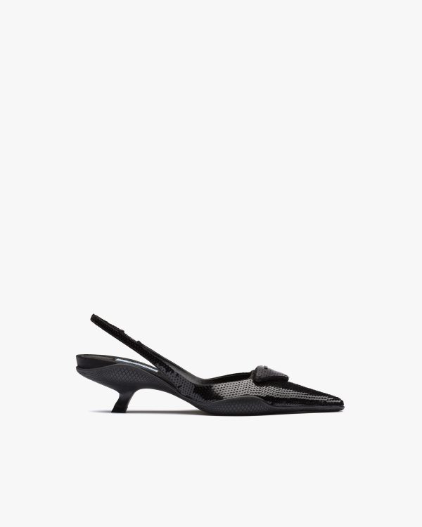 Black Sequin slingback pumps - Image 2