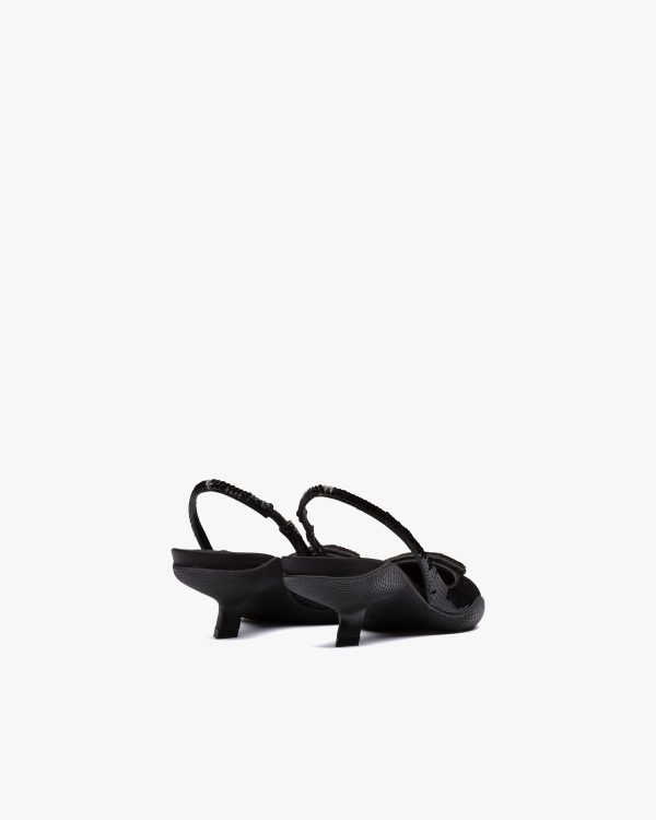 Black Sequin slingback pumps - Image 3
