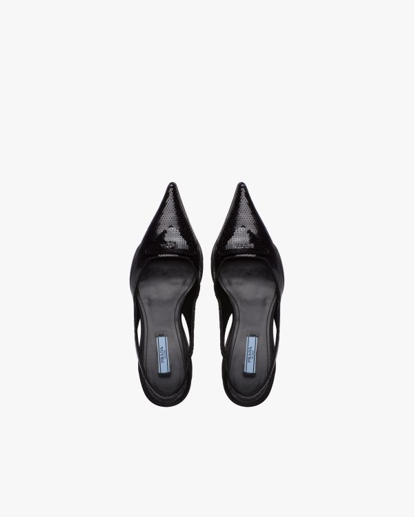Black Sequin slingback pumps - Image 4