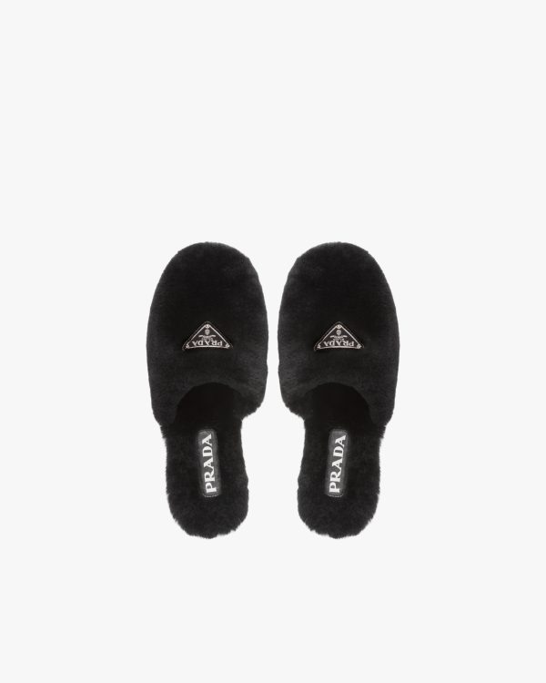 Black Shearling sabots - Image 4