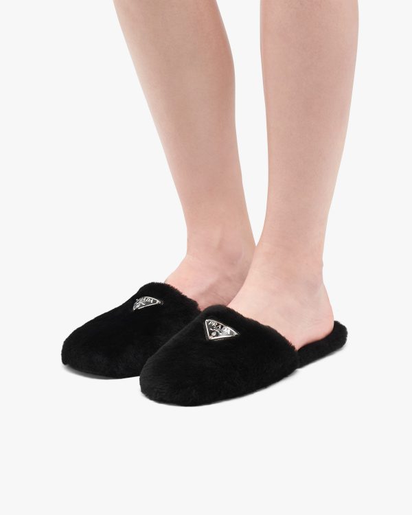 Black Shearling sabots - Image 5