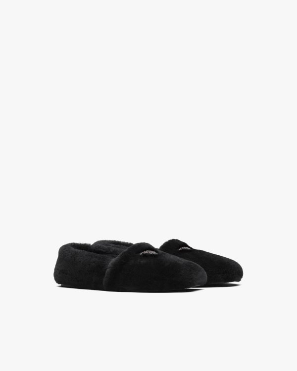 Black Shearling slippers