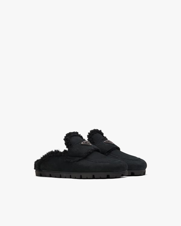Black Shearling slippers
