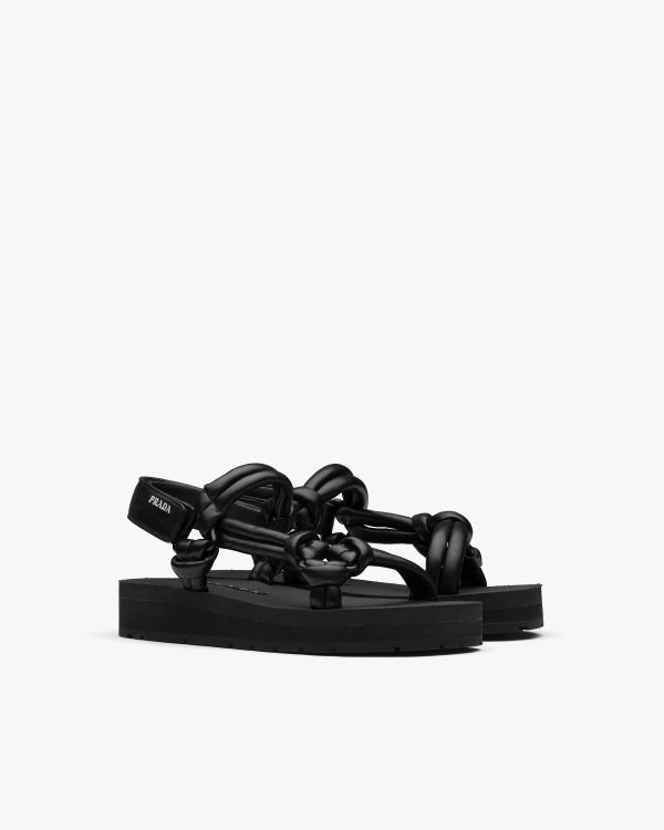 Black Sporty nappa leather sandals